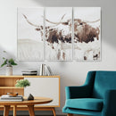Longhorn Wall Art Canvas Print – Framed Western Cow Rustic