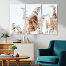Pampas Grass Wall Art Canvas Print – Framed Neutral Tones