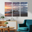 Golden Hour Wall Art Canvas Print – Framed Tranquil Waves