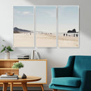 Minimalist Beach Wall Art Canvas Print – Framed Coastal