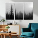 Misty Pines Wall Art Canvas Print – Framed Woodland