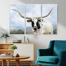 Texas Longhorn Wall Art Canvas Print – Framed Western Rustic
