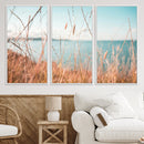 Coastal Grass Landscape Wall Art Canvas Print – Golden