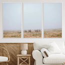 Foggy Plains Wall Art Canvas Print – Framed Horseback Riders