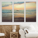Sunset Seascape Wall Art Canvas Print – Framed Pastel Ocean