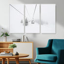 Ski Lift Wall Art Canvas Print – Snowy Alpine Landscape