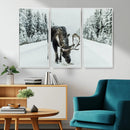 Moose Snow Wall Art Canvas Print – Framed Winter Wildlife