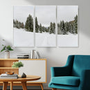 Frosty Pines Wall Art Canvas Print – Framed Silent Snowfall