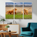 Texas Longhorn Pair Wall Art Canvas Print – Peaceful Rustic by MyGreatCanvas | Canvas Wall Art Prints | Photo Prints & Wall Decor