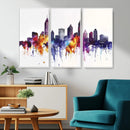Atlanta Skyline Wall Art Canvas Print – Framed Colorful