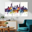 Atlanta Skyline Wall Art Canvas Print – Framed Colorful
