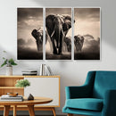 Elephant Family Wall Art Canvas Print, Framed Elephant Wall
