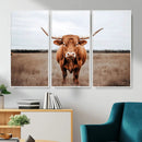Longhorn Bull Wall Art Canvas Print – Framed Rustic by MyGreatCanvas | Canvas Wall Art Prints | Photo Prints & Wall Decor