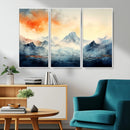 Warm Clouds Abstract Mountain Wall Art Canvas Print