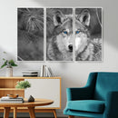 Wild Wolf Blue Eye Wall Art Canvas Print