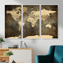 Large Framed Vintage World Map Wall Art Print for Home Wall