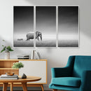 Elephand and Zebra Wall Art Canvas Print, Modern Artwork