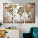 Vibrant Watercolor World Map Canvas Wall Art – Framed Travel