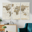 Detailed World Map Wall Art Canvas Print by MyGreatCanvas | Canvas Wall Art Prints | Photo Prints & Wall Decor