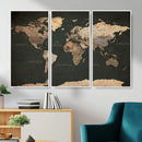 Vintage World Map Canvas Wall Art – Framed Travel Map for by MyGreatCanvas | Canvas Wall Art Prints | Photo Prints & Wall Decor