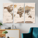 World Map Canvas Print – Framed Detailed Map of the World