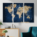 World Map Canvas Print – Framed Travel Map Wall Art for