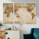 Vintage Detailed World Map Wall Art Canvas Print – Antique by MyGreatCanvas | Canvas Wall Art Prints | Photo Prints & Wall Decor