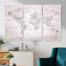 World Map Canvas Print – Detailed Map of the World Wall Art