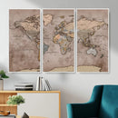 Grunge World Map Canvas Wall Art - Vintage Aged World Map by MyGreatCanvas | Canvas Wall Art Prints | Photo Prints & Wall Decor