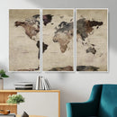 World Map Canvas Print – Detailed Map of the World Adventure