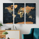 Vintage World Map Canvas Wall Art – Detailed Map with by MyGreatCanvas | Canvas Wall Art Prints | Photo Prints & Wall Decor