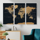 Vintage World Map Earth Globe Countries Oceans Continents by MyGreatCanvas | Canvas Wall Art Prints | Photo Prints & Wall Decor