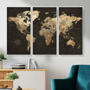 Framed World Map with Pin Canvas Print – Detailed World Map by MyGreatCanvas | Canvas Wall Art Prints | Photo Prints & Wall Decor