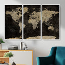 Push Pin World Map Canvas Wall Art Print, Interactive Travel