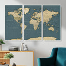 Minimal Vintage World Map Canvas Wall Art Print, Neutral by MyGreatCanvas | Canvas Wall Art Prints | Photo Prints & Wall Decor