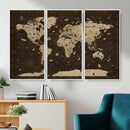 Colorful World Map Canvas Wall Art with Landmarks – Framed by MyGreatCanvas | Canvas Wall Art Prints | Photo Prints & Wall Decor