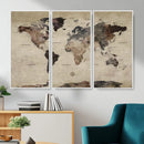 Neutral Watercolor World Map Canvas Wall Art – Framed Earth by MyGreatCanvas | Canvas Wall Art Prints | Photo Prints & Wall Decor