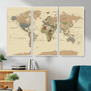 Extra Large World Map Canvas Print – Detailed Map of the by MyGreatCanvas | Canvas Wall Art Prints | Photo Prints & Wall Decor