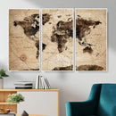 World Map Wall Art Canvas Print