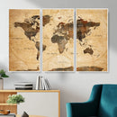 Navy Blue and Gold World Map Canvas Print – Framed Luxury by MyGreatCanvas | Canvas Wall Art Prints | Photo Prints & Wall Decor