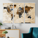 World Map Canvas Print – Framed Travel Map Wall Art for
