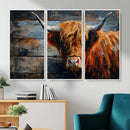 Highland Cow Wall Art Canvas Print, Abstract Rustic Farm by MyGreatCanvas | Canvas Wall Art Prints | Photo Prints & Wall Decor