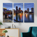Boston Wall Art Canvas Print, Boston City Downtown Night by MyGreatCanvas | Canvas Wall Art Prints | Photo Prints & Wall Decor