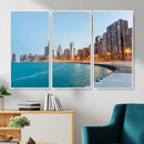 Chicago Wall Art Canvas Print, Chicago City Downtown Night by MyGreatCanvas | Canvas Wall Art Prints | Photo Prints & Wall Decor