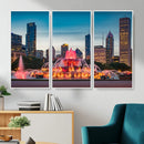 Chicago Wall Art Canvas Print - Chicago City Downtown Night by MyGreatCanvas | Canvas Wall Art Prints | Photo Prints & Wall Decor