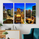 Chicago Wall Art Canvas Print - Chicago City Downtown Night by MyGreatCanvas | Canvas Wall Art Prints | Photo Prints & Wall Decor