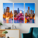 Chicago Wall Art Canvas Print, Chicago City Downtown Night by MyGreatCanvas | Canvas Wall Art Prints | Photo Prints & Wall Decor
