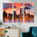 Chicago Wall Art Canvas Print - Chicago City Downtown Night by MyGreatCanvas | Canvas Wall Art Prints | Photo Prints & Wall Decor