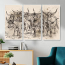 Abstract Cow Longhorn Wall Art Canvas Print for Cabin Decor by MyGreatCanvas | Canvas Wall Art Prints | Photo Prints & Wall Decor