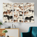 Wild Horses Wall Art Canvas Print - Abstract Farm Longhorn by MyGreatCanvas | Canvas Wall Art Prints | Photo Prints & Wall Decor